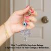 Evil eye tree of life bag charm keychain for handbags backpacks and travel bags